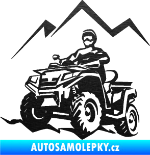 Samolepka Čtyřkolka 007 levá škrábaný kov černý