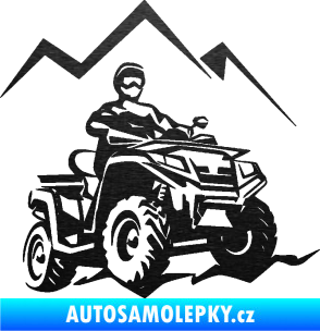 Samolepka Čtyřkolka 007 pravá škrábaný kov černý