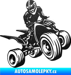 Samolepka Čtyřkolka 008 pravá škrábaný kov černý