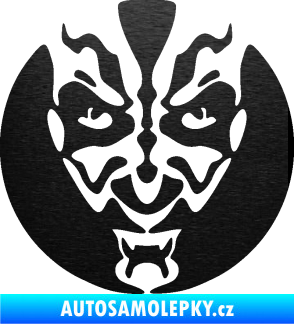 Samolepka Ďábel 001 škrábaný kov černý