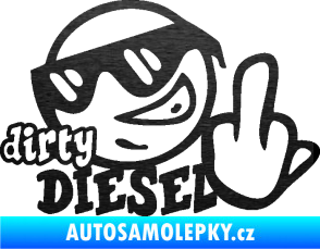 Samolepka Dirty diesel smajlík škrábaný kov černý