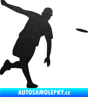 Samolepka Discgolf 001 pravá škrábaný kov černý