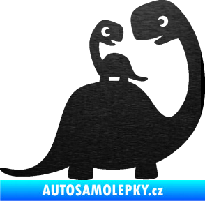 Samolepka Dítě v autě 105 pravá dinosaurus škrábaný kov černý