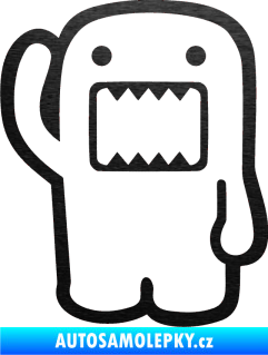 Samolepka Domo 001 levá hello škrábaný kov černý