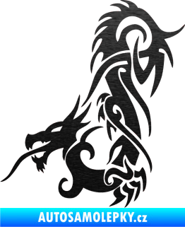 Samolepka Dragon 007 levá škrábaný kov černý