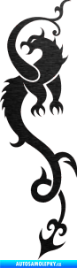 Samolepka Dragon 008 levá škrábaný kov černý