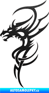 Samolepka Dragon 017 levá škrábaný kov černý