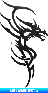 Samolepka Dragon 017 pravá škrábaný kov černý