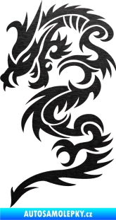Samolepka Dragon 022 levá škrábaný kov černý