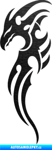 Samolepka Dragon 024 levá škrábaný kov černý