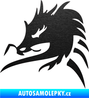 Samolepka Dragon 044 levá škrábaný kov černý