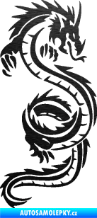 Samolepka Dragon 048 pravá škrábaný kov černý