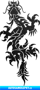 Samolepka Dragon 050 levá škrábaný kov černý