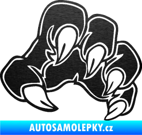 Samolepka Drápy 001 pravá škrábaný kov černý
