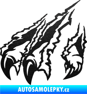Samolepka Drápy levá škrábaný kov černý