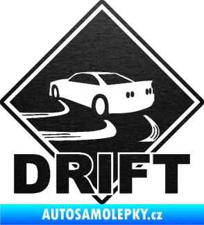 Samolepka Drift 001 škrábaný kov černý