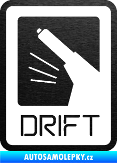 Samolepka Drift 004 škrábaný kov černý