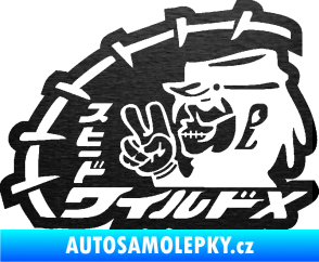 Samolepka Drifter 001 škrábaný kov černý