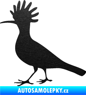 Samolepka Dudek 001 levá škrábaný kov černý