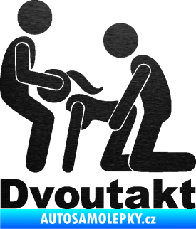 Samolepka Dvoutakt levá škrábaný kov černý