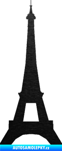 Samolepka Eifelova věž 001 škrábaný kov černý