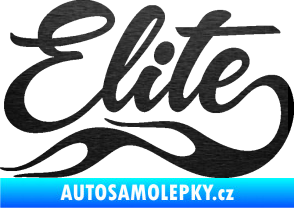 Samolepka Elite nápis škrábaný kov černý