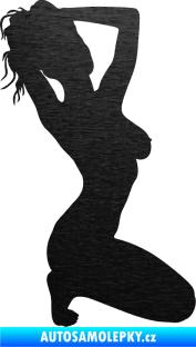 Samolepka Erotická žena 012 pravá škrábaný kov černý