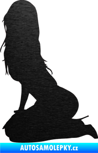 Samolepka Erotická žena 013 levá škrábaný kov černý