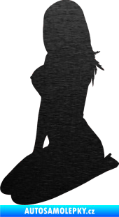 Samolepka Erotická žena 032 levá škrábaný kov černý