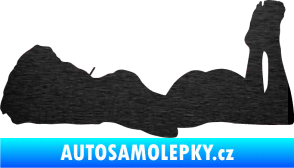 Samolepka Erotická žena 034 levá škrábaný kov černý