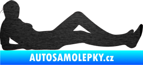Samolepka Erotická žena 045 pravá škrábaný kov černý