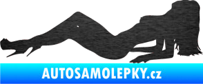 Samolepka Erotická žena 046 levá škrábaný kov černý