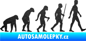 Samolepka Evoluce 001 pravá škrábaný kov černý