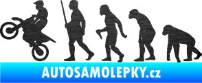 Samolepka Evoluce 002 motokros levá škrábaný kov černý