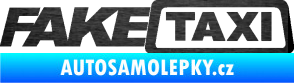 Samolepka Fake taxi nápis škrábaný kov černý