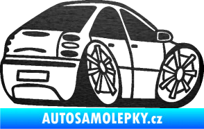 Samolepka Fiat Bravo karikatura pravá škrábaný kov černý