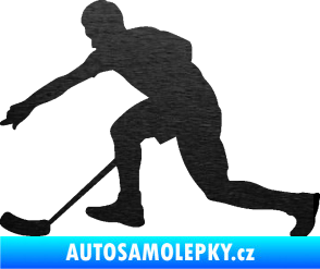 Samolepka Florbal 005 levá škrábaný kov černý