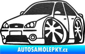 Samolepka Ford Mondeo karikatura levá škrábaný kov černý