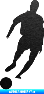 Samolepka Fotbalista 007 levá škrábaný kov černý