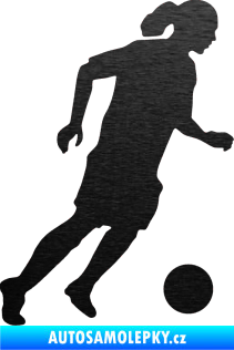 Samolepka Fotbalista 018 pravá škrábaný kov černý