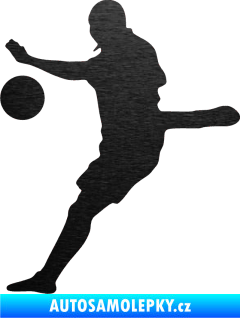 Samolepka Fotbalista 022 levá škrábaný kov černý