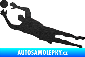 Samolepka Fotbalista 026 levá brankář škrábaný kov černý