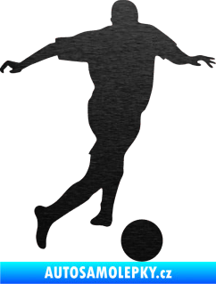 Samolepka Fotbalista 030 pravá škrábaný kov černý