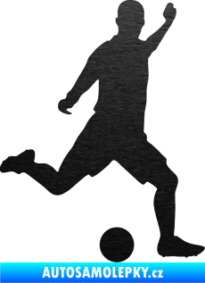 Samolepka Fotbalista 031 pravá škrábaný kov černý