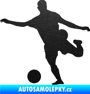 Samolepka Fotbalista 032 levá škrábaný kov černý