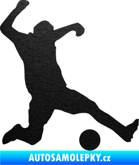 Samolepka Fotbalista 039 pravá škrábaný kov černý