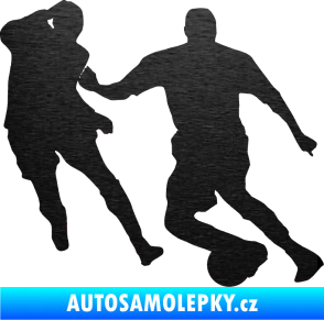 Samolepka Fotbalista 045 pravá škrábaný kov černý