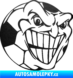 Samolepka Fotbalový míč 002 pravá škrábaný kov černý