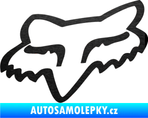 Samolepka Fox 002 škrábaný kov černý