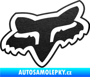 Samolepka Fox 003 škrábaný kov černý